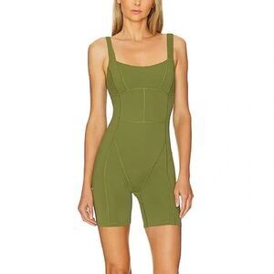 P.e Nation Women's Recalibrate One Piece Sporty Athleisure Color Pesto Size XS